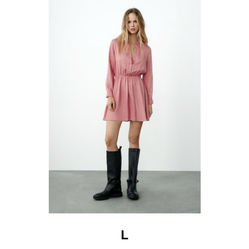 Zara Women's Long Sleeve Coral Dress